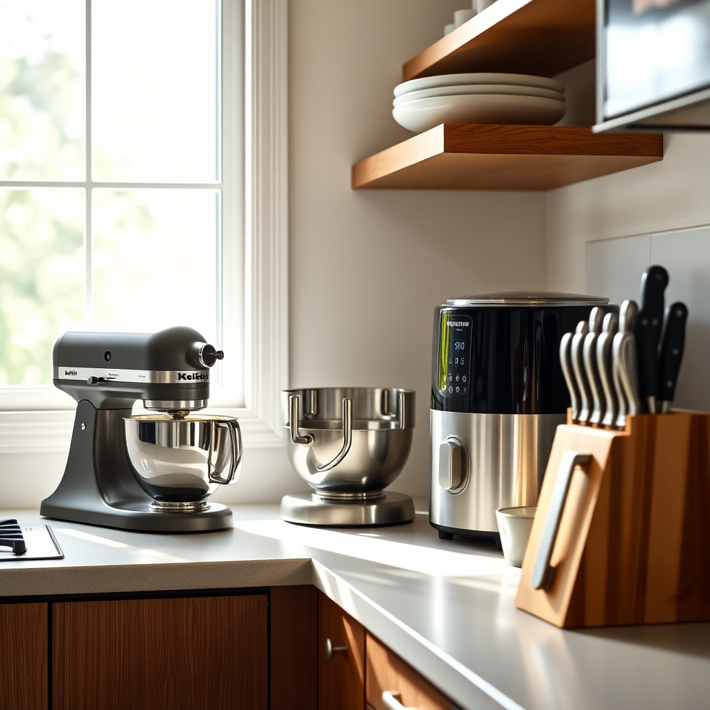 Modern kitchen gadgets on a counter