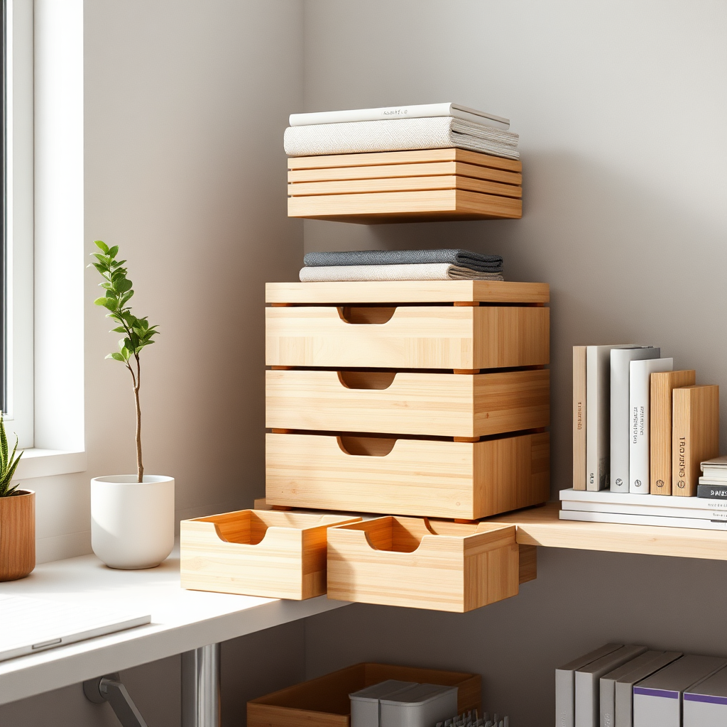 Minimalist stackable storage boxes