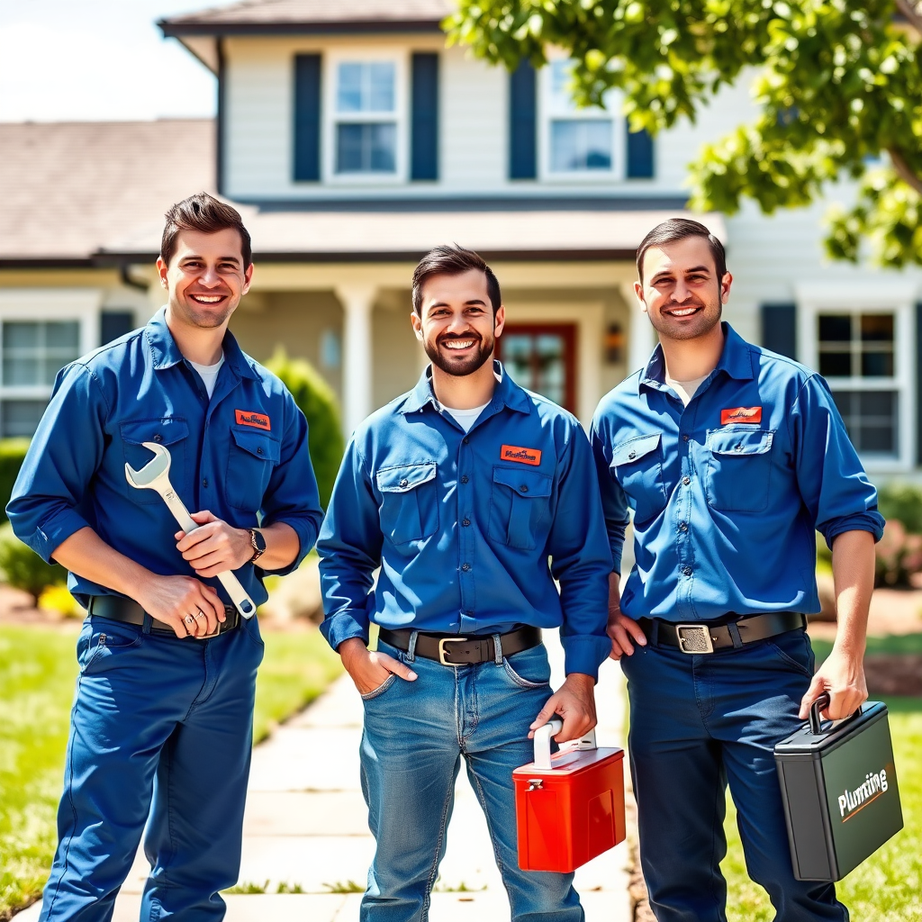 Team of professional plumbers