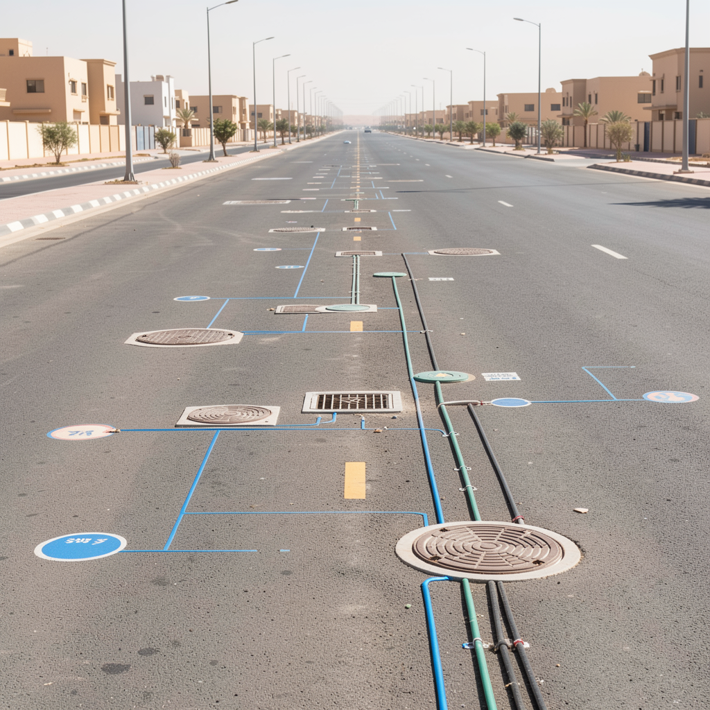 شبكة مرافق كاملة بعد التركيب
