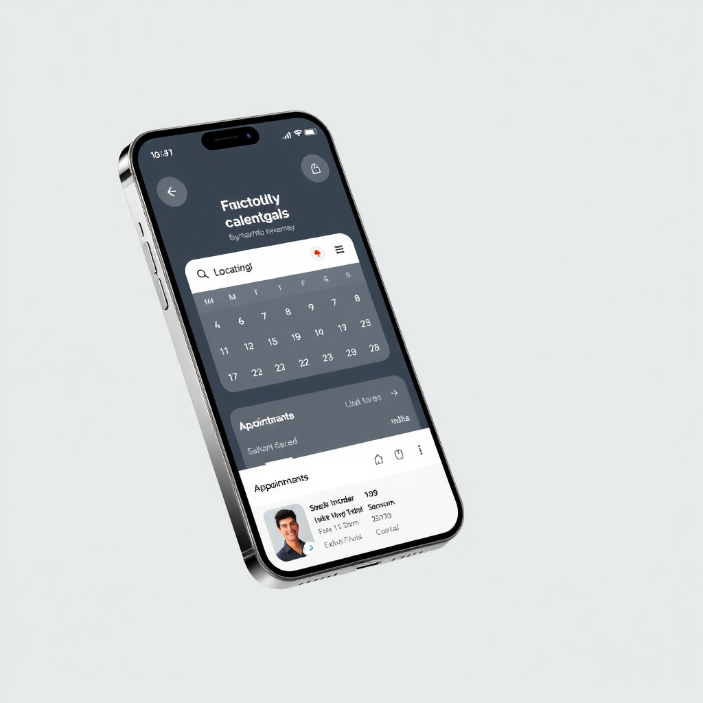 Booking app mockup
