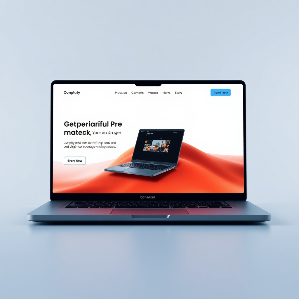 Mockup of a responsive landing page