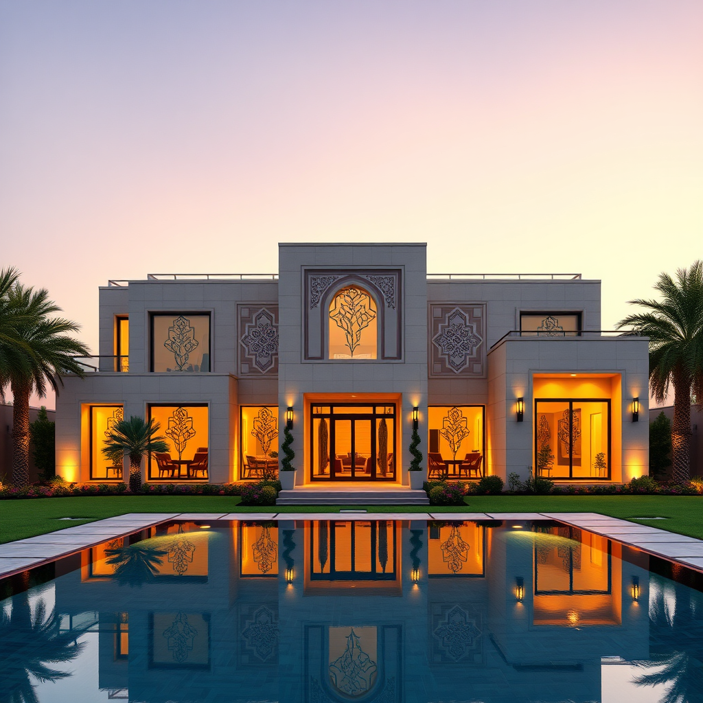 Contemporary Saudi villa exterior