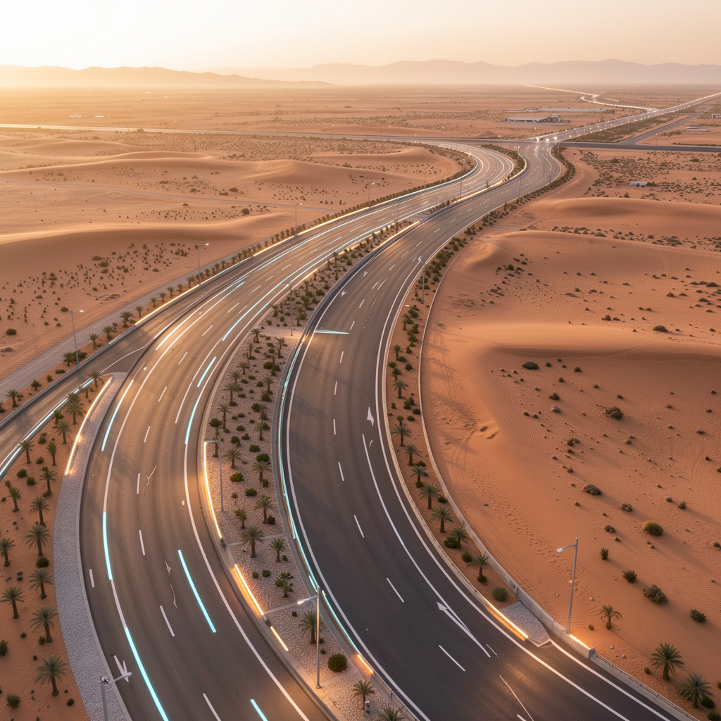 طريق سريع حديث بعد البناء