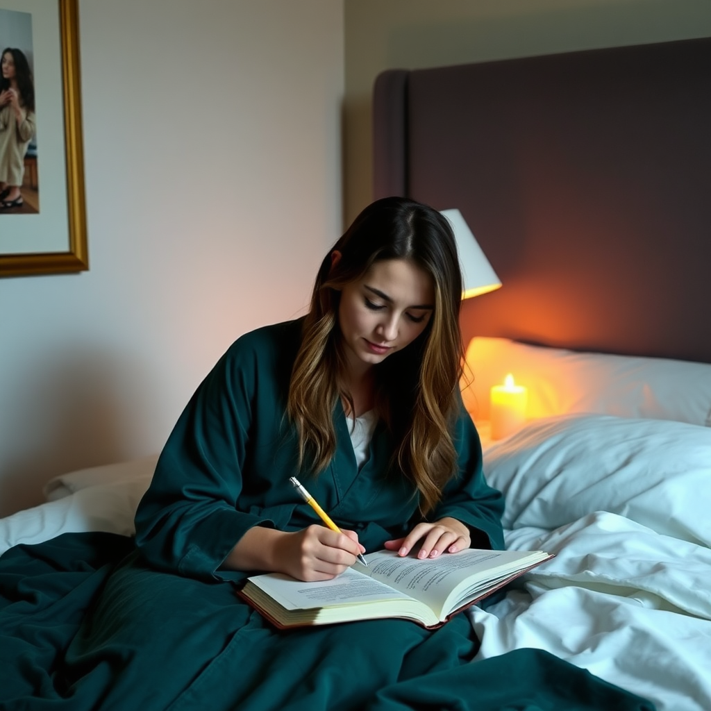 Person journaling before bed