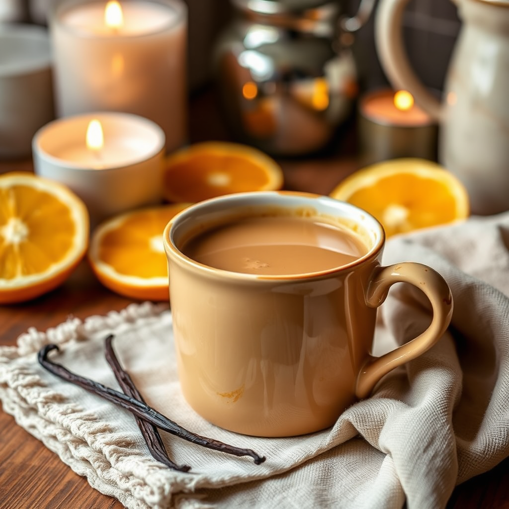 Vanilla Citrus Rooibos Chai in a cozy setting