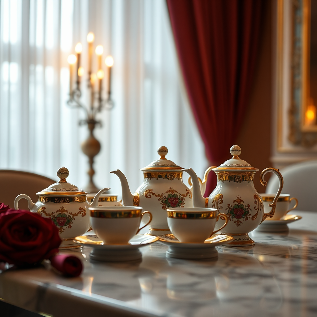 Luxurious porcelain tea service