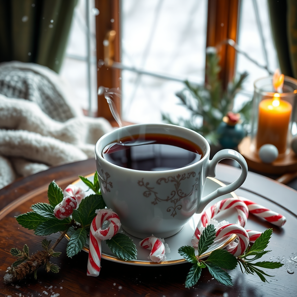 Luxurious winter Peppermint Candy Cane hero