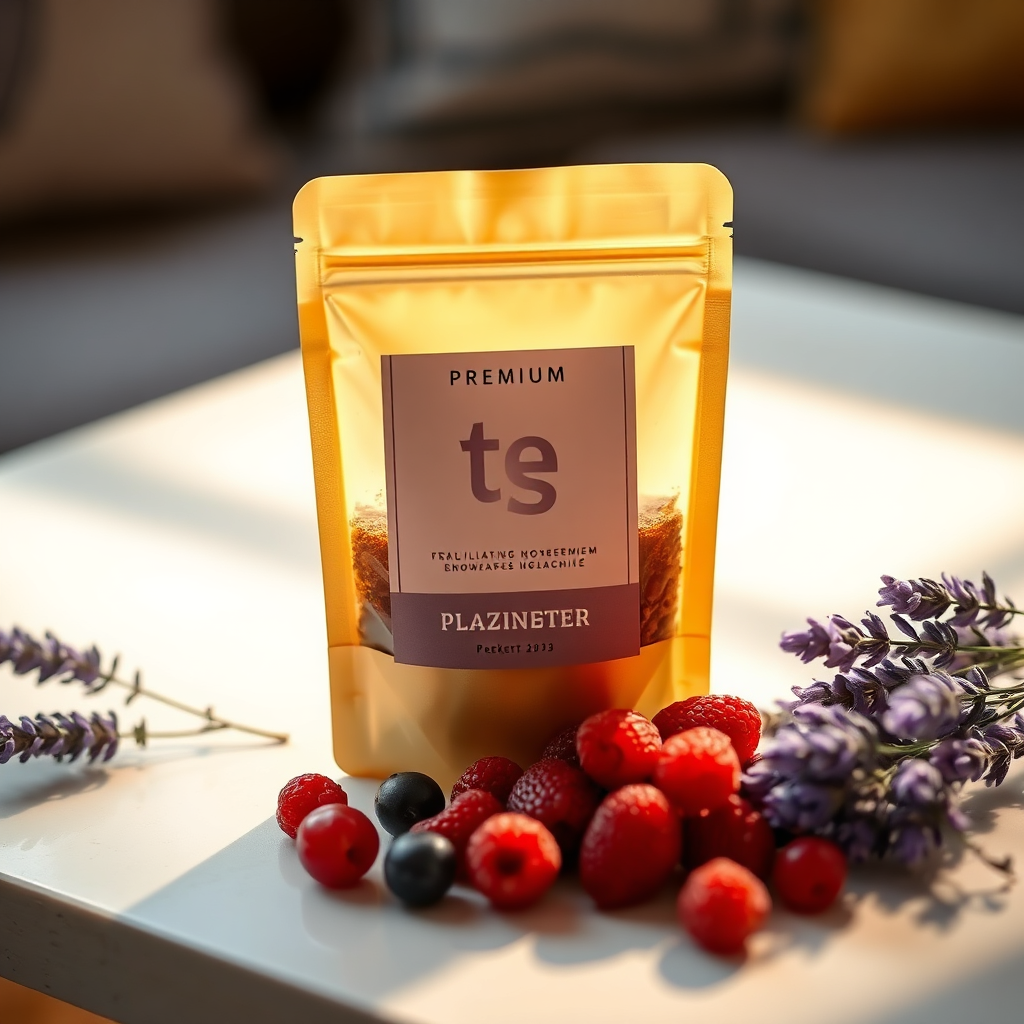 Wildberry Glow tea pouch scene