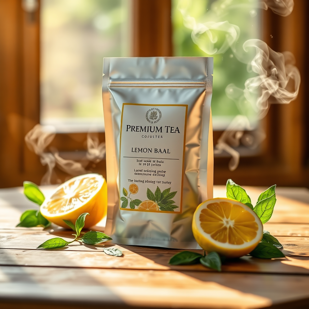 Lemon Mellow tea pouch scene