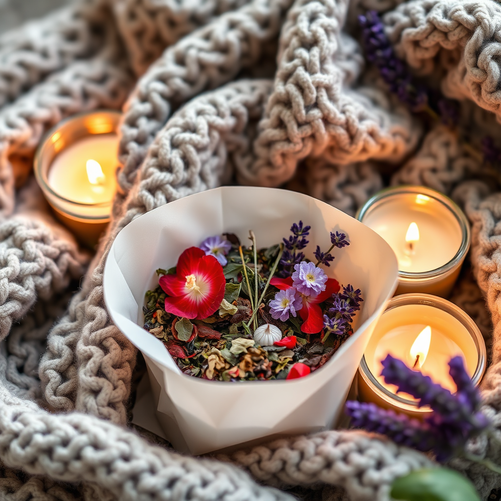Soothing Wellness tea pouch scene