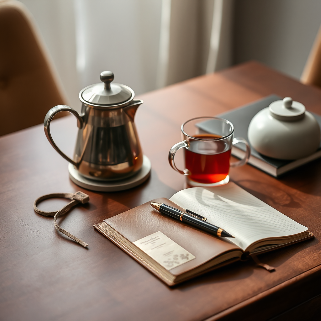Focused morning rituals and luxury workspace visuals