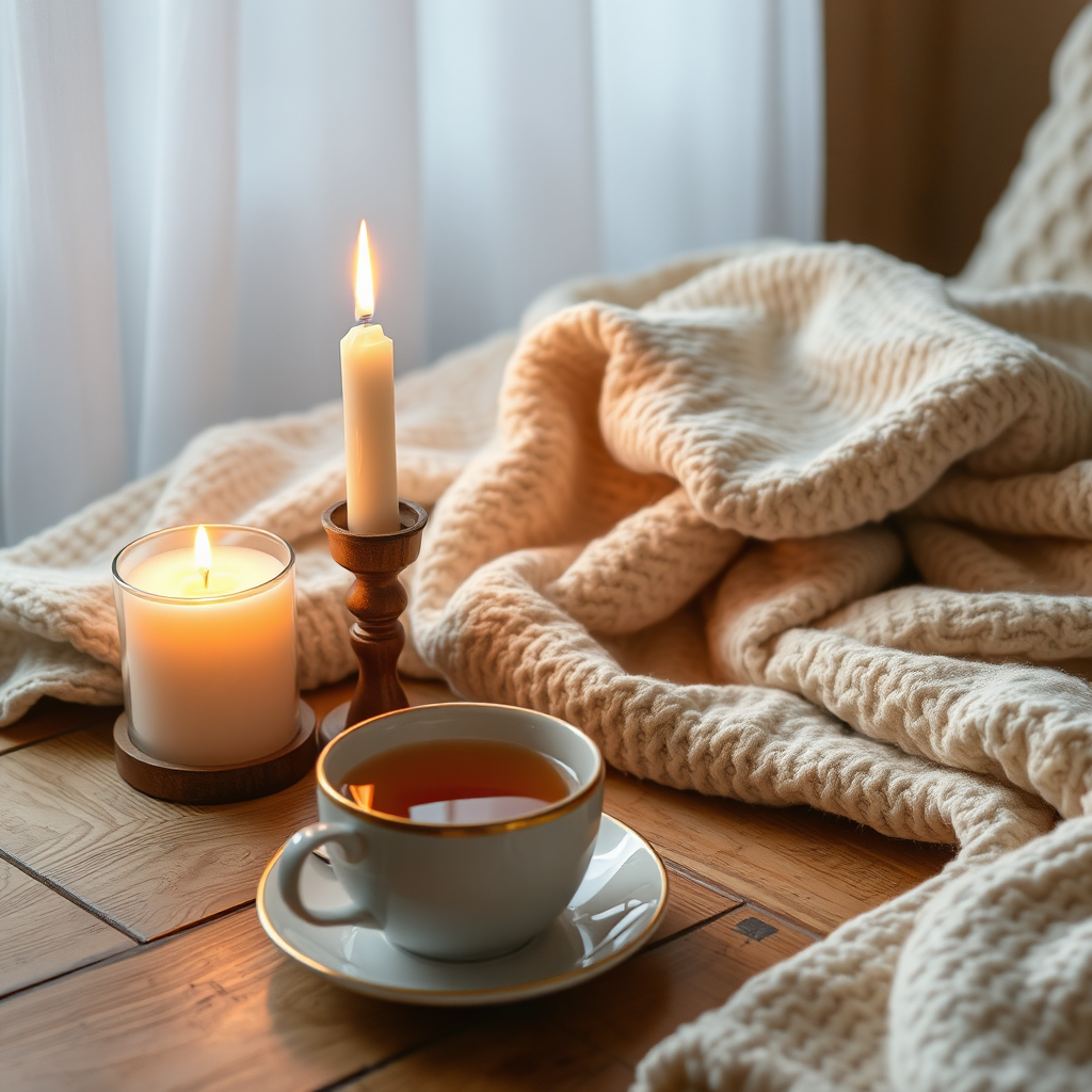 Candle and tea