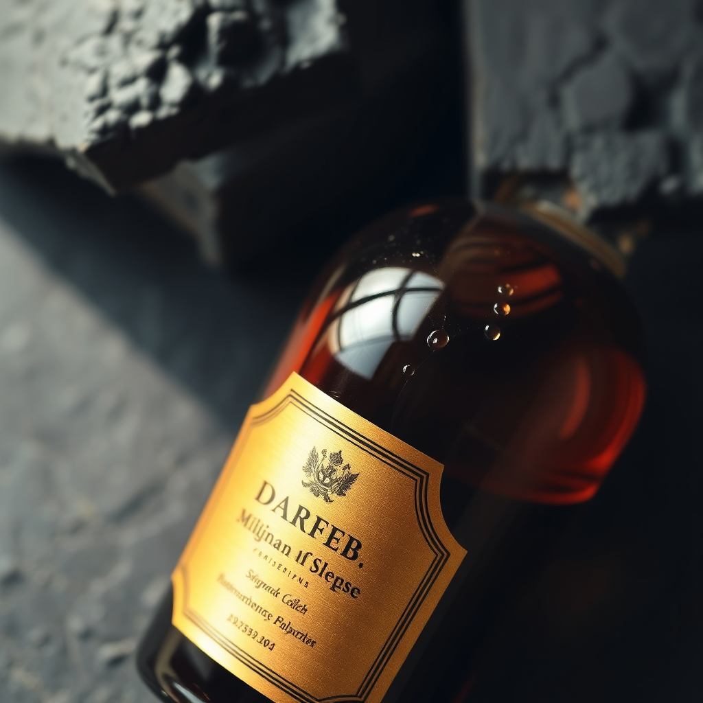 Amber glass bottle packaging