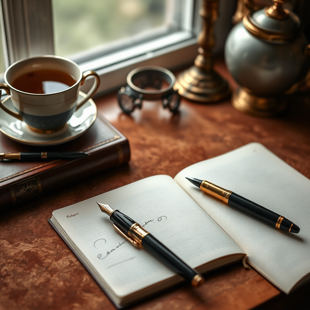 Journaling with tea ritual image