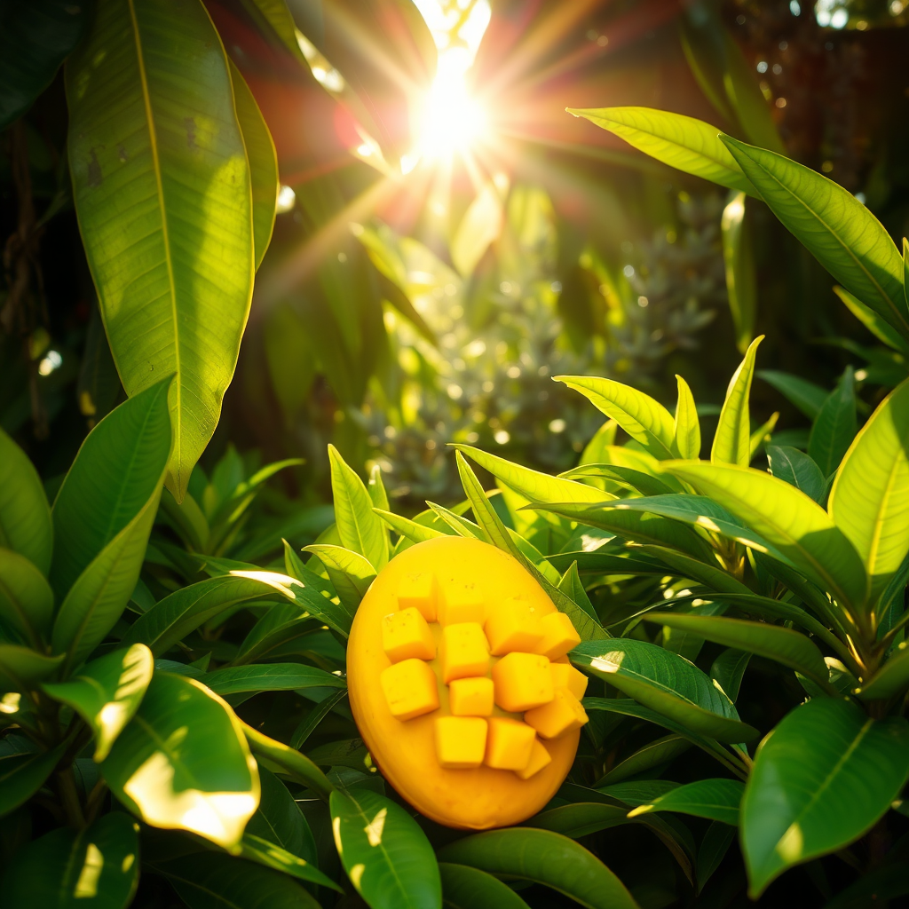 Tropical sunlight on tea setup