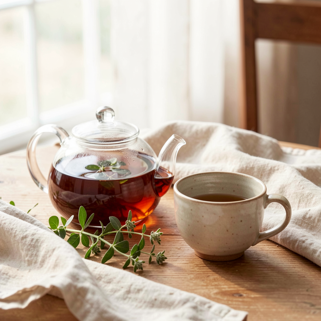 Intro botanical tea ritual setup