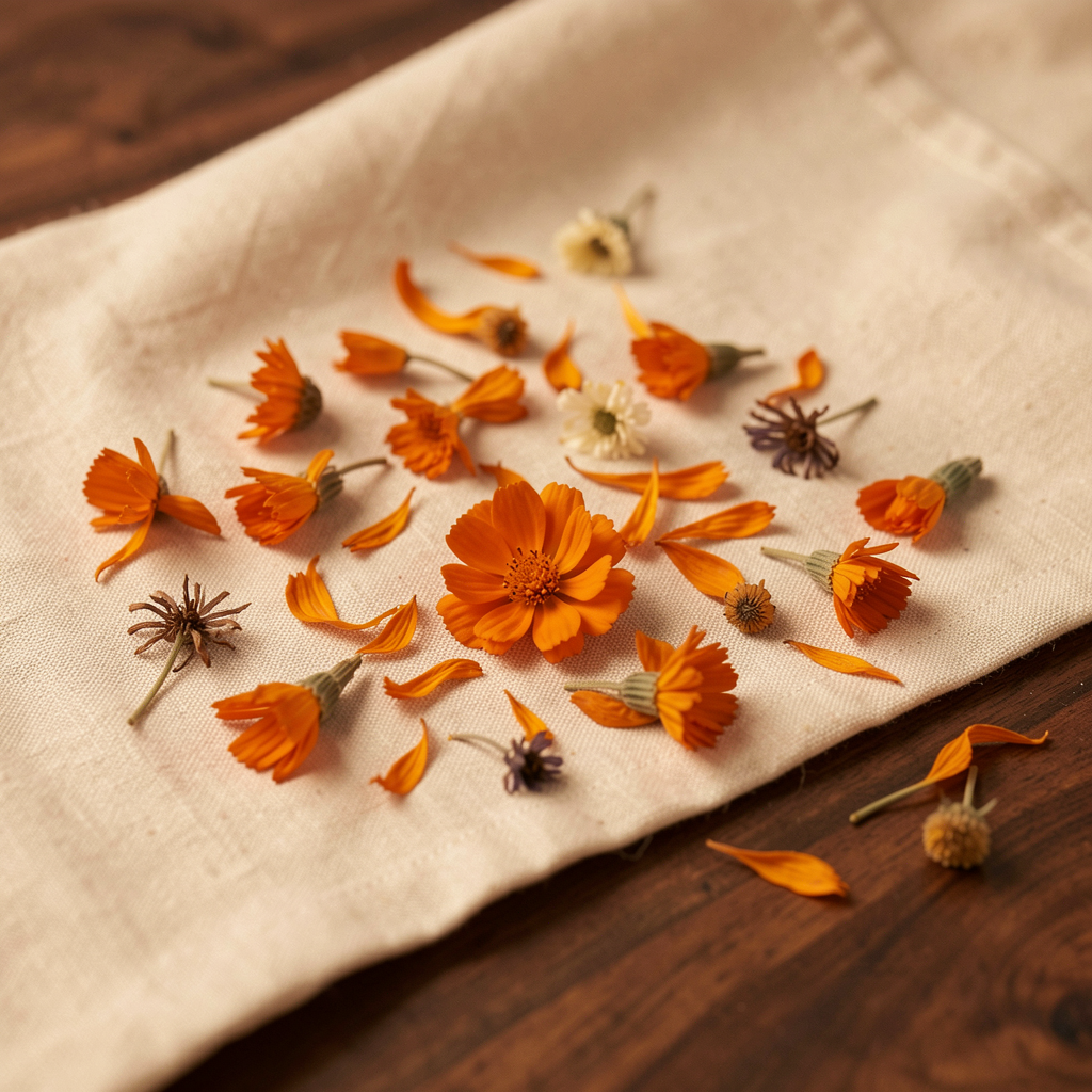 Dried marigold flowers