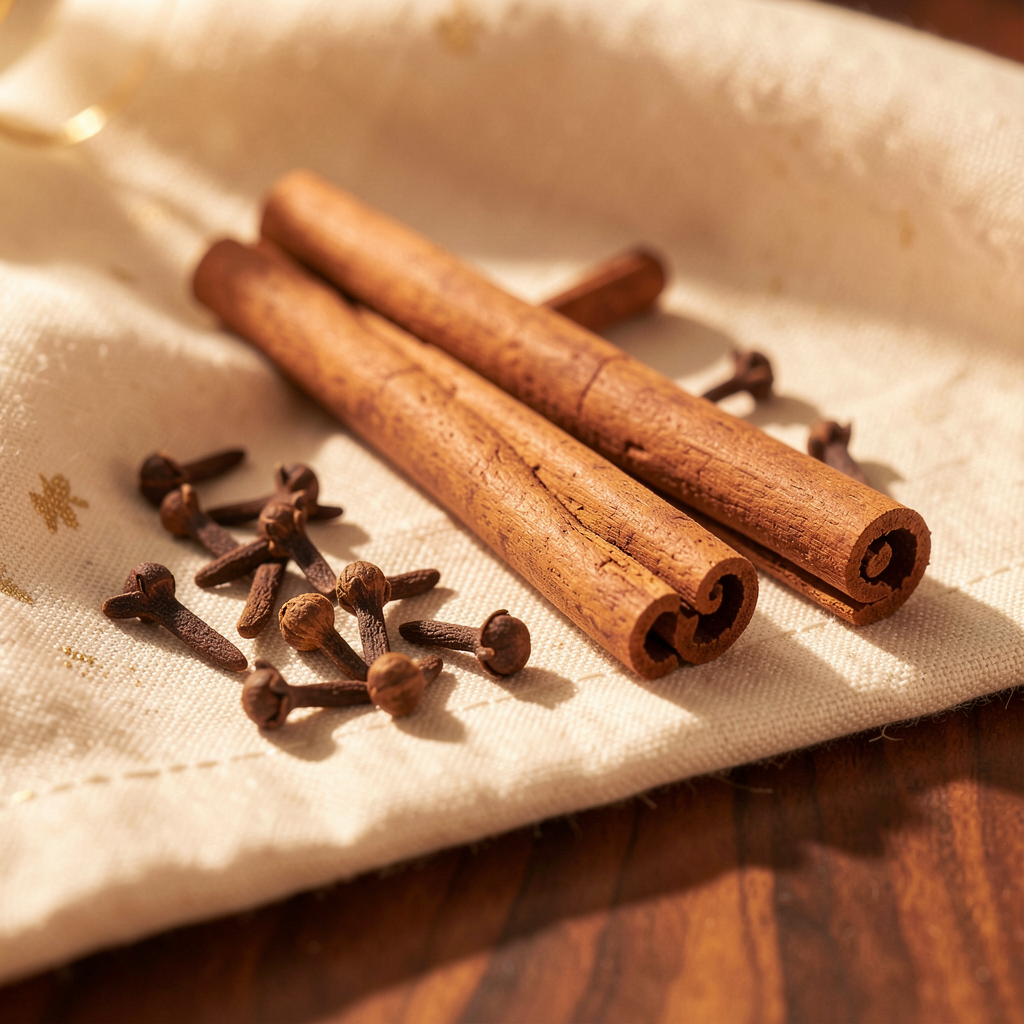 Cinnamon sticks and whole cloves