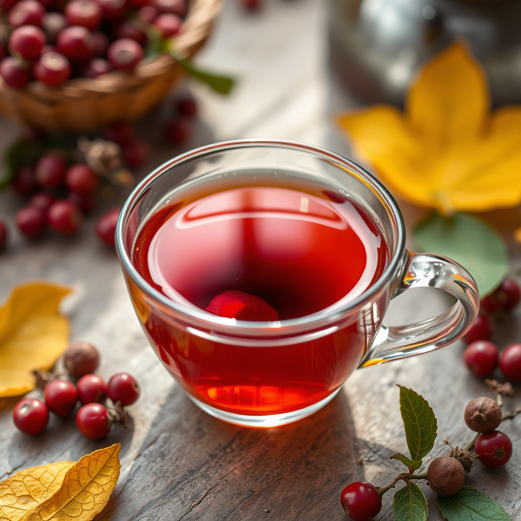 Cup of dog rose tea