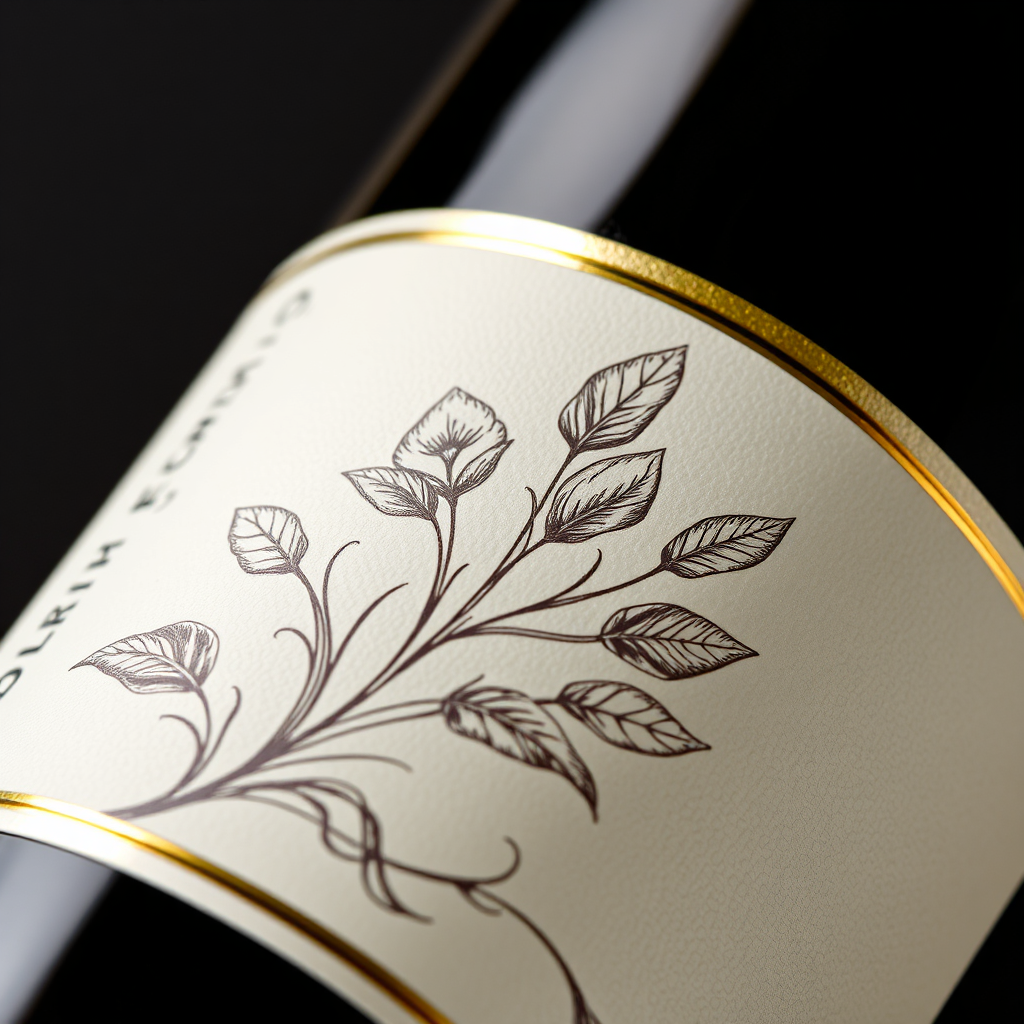 Gold foil label detail