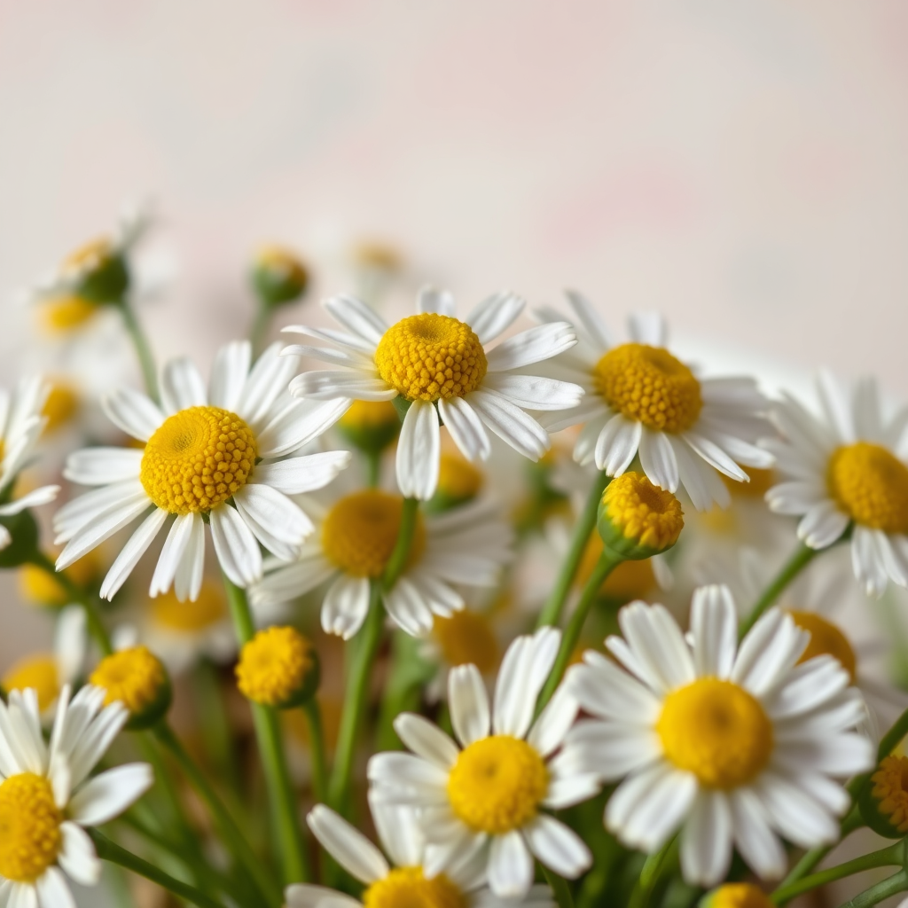 Chamomile flowers close-up