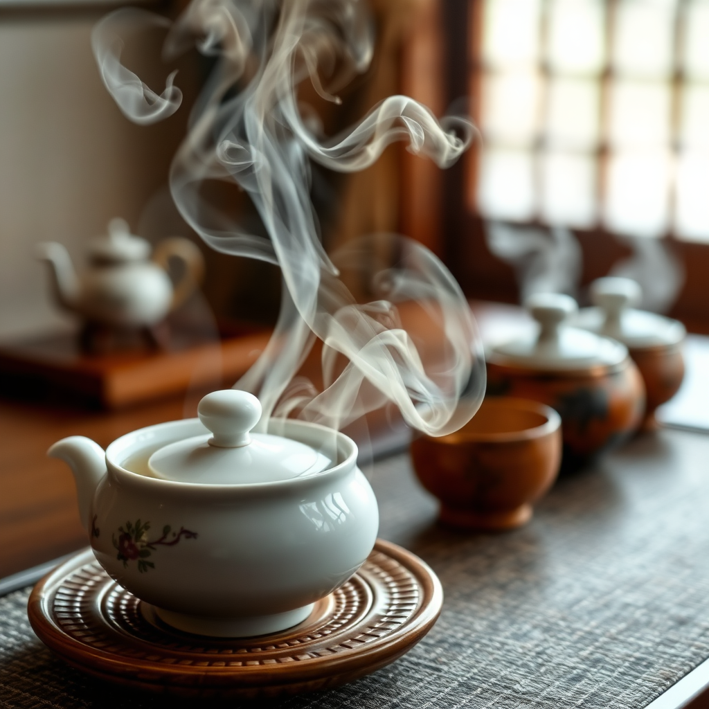 Calming tea-house aesthetics