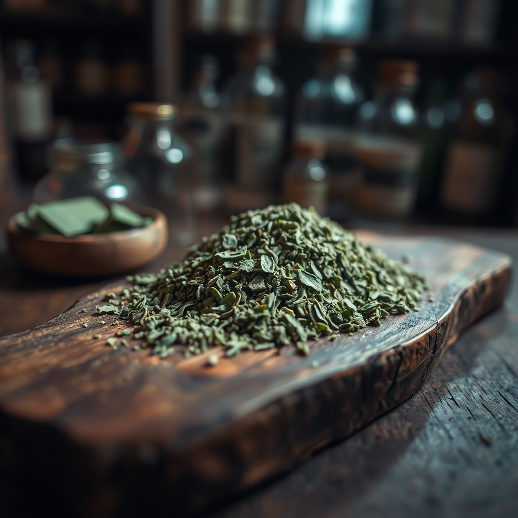 Crushed sage close-up