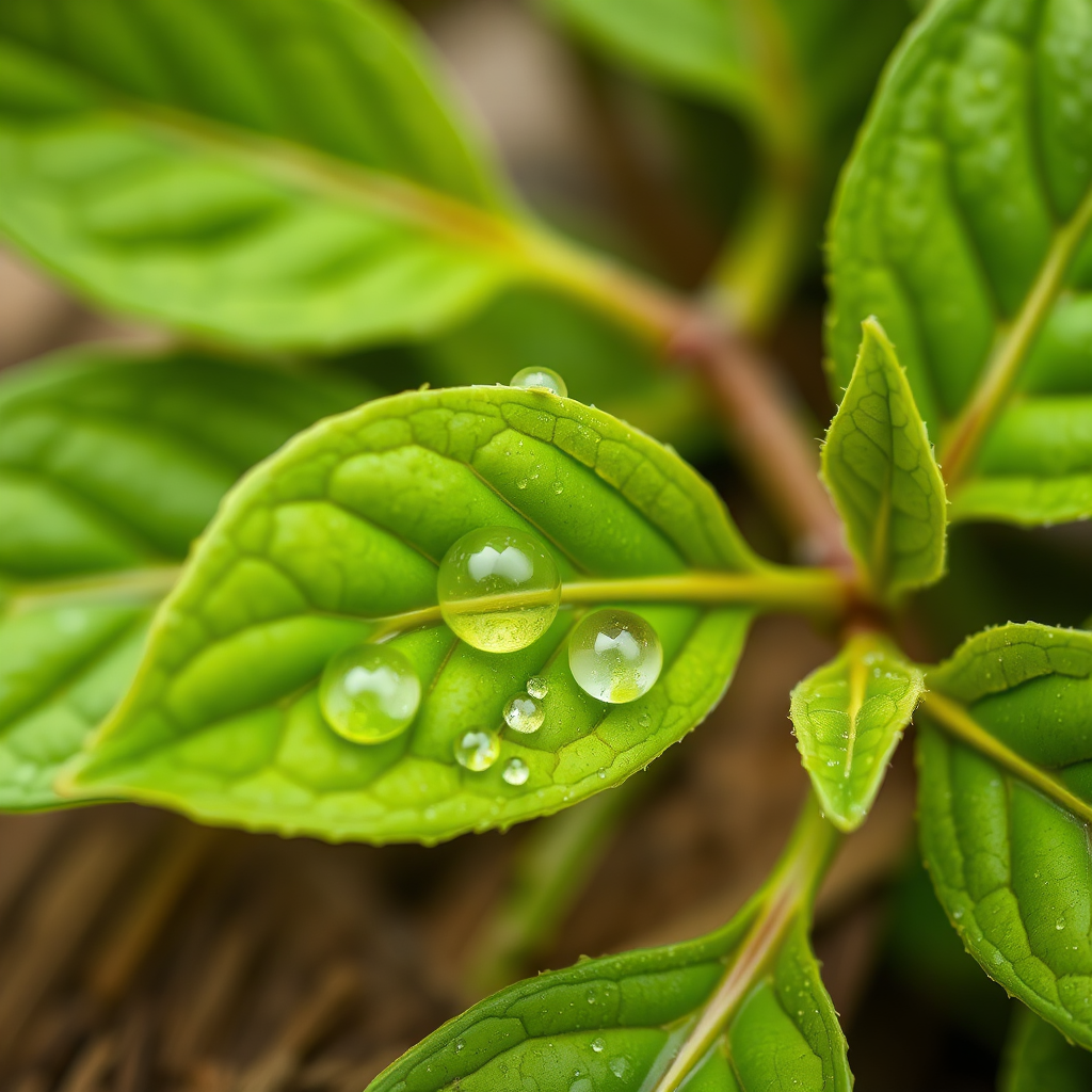 Fresh yerba mate leaves