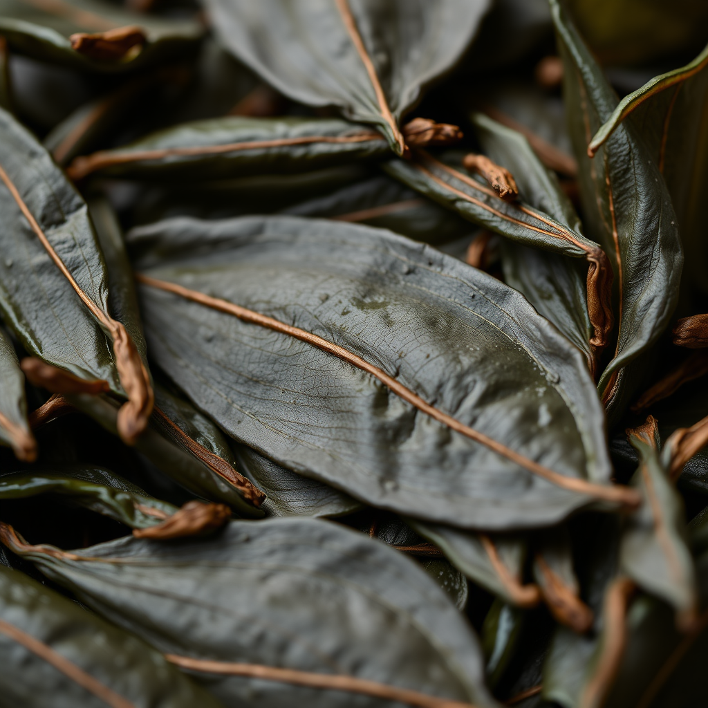 Formosa oolong leaves close-up