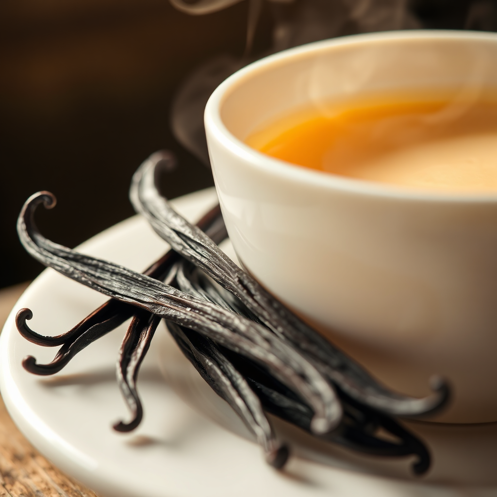 Vanilla beans and steam