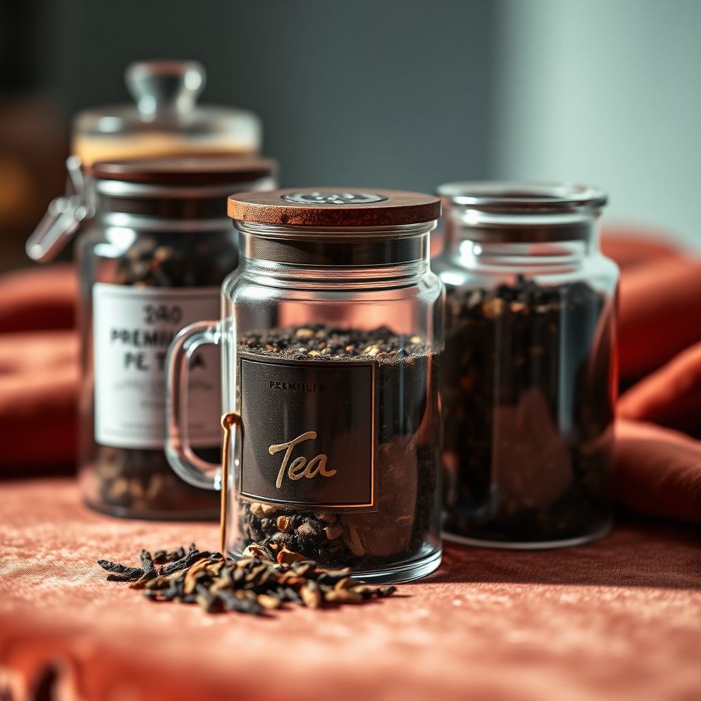 Close-up of premium tea blends