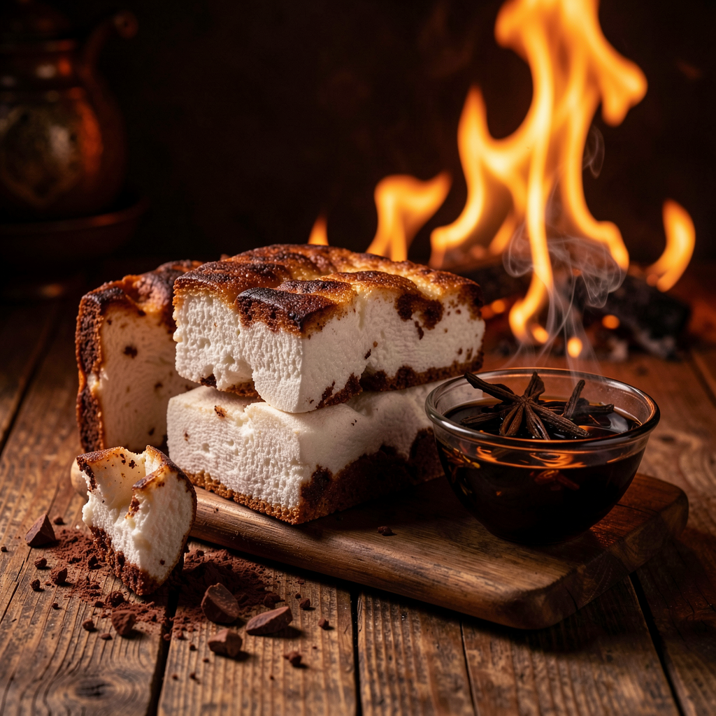 Dramatic editorial image for Smoky S'mores product