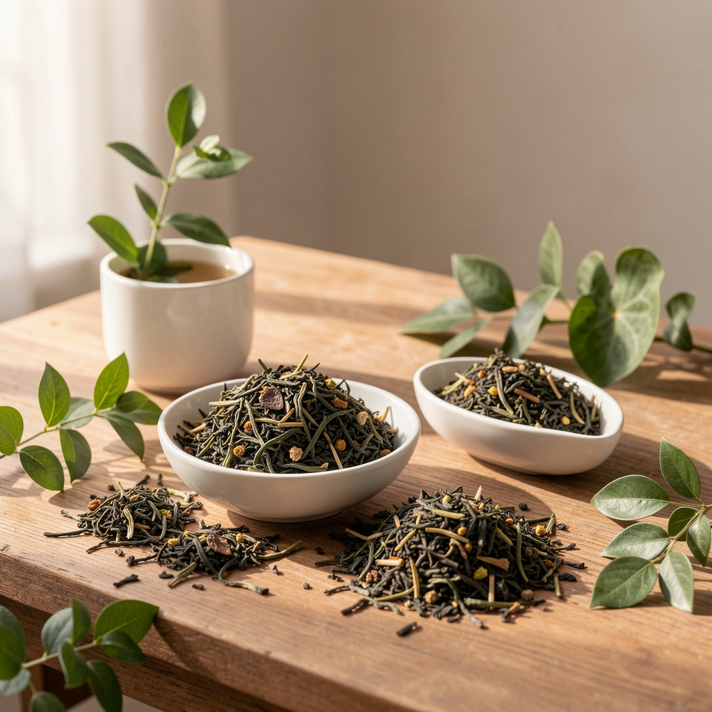 Hero illustration of premium loose-leaf tea