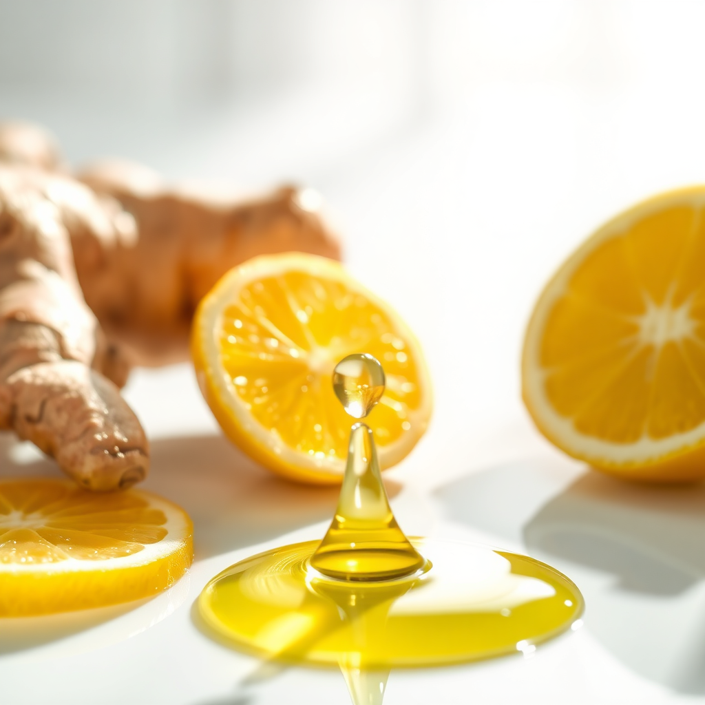 Ginger slices and citrus oils