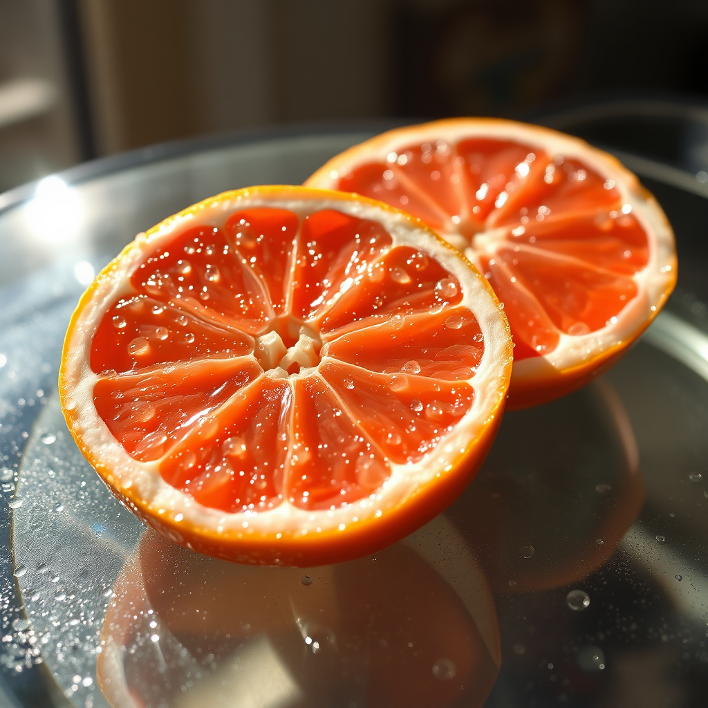 Fresh grapefruit slices