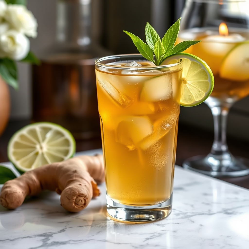 Key lime and ginger with iced tea