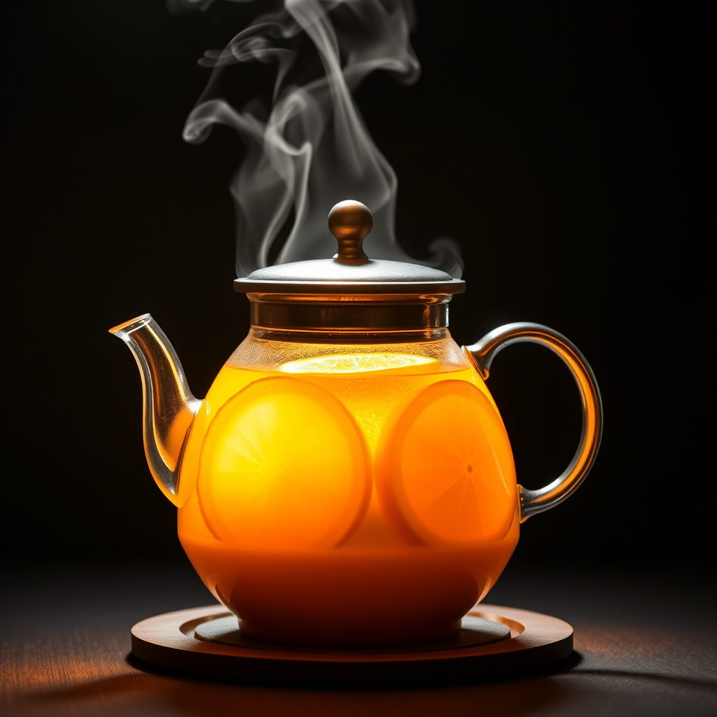 Glowing teapot