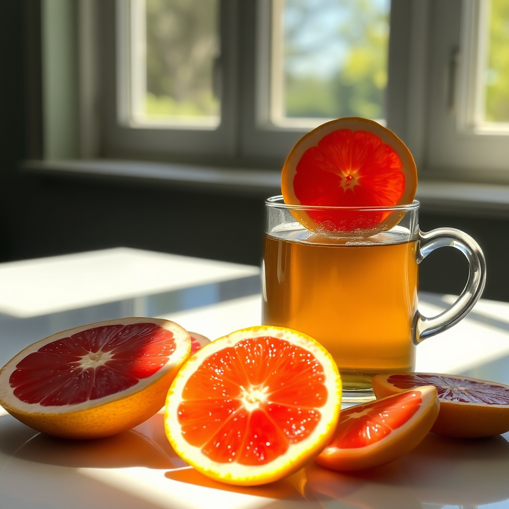 Grapefruit slices and zest