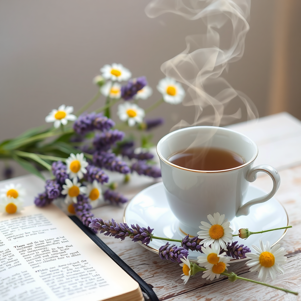 Calm mind tea scene