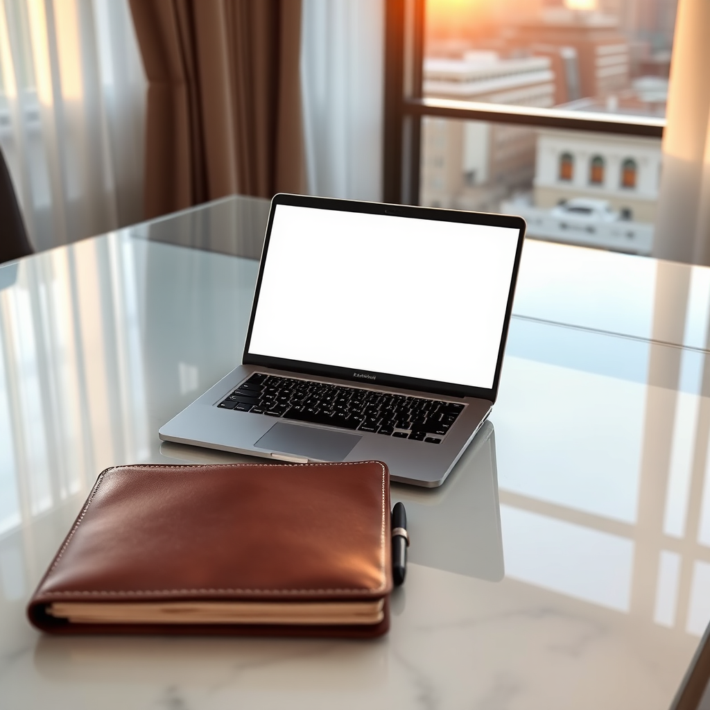 Luxurious study desk scene