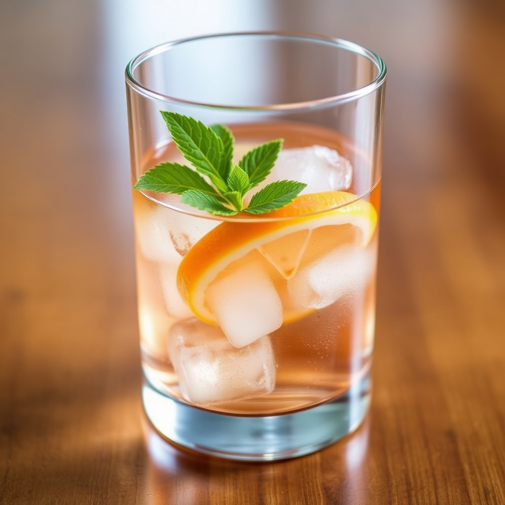 Glass iced tea tumbler with citrus infuser