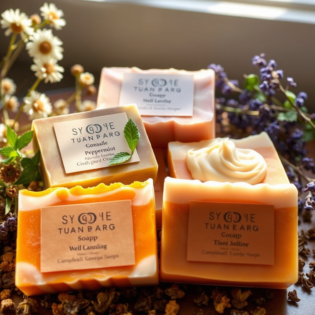 Botanical tea soaps