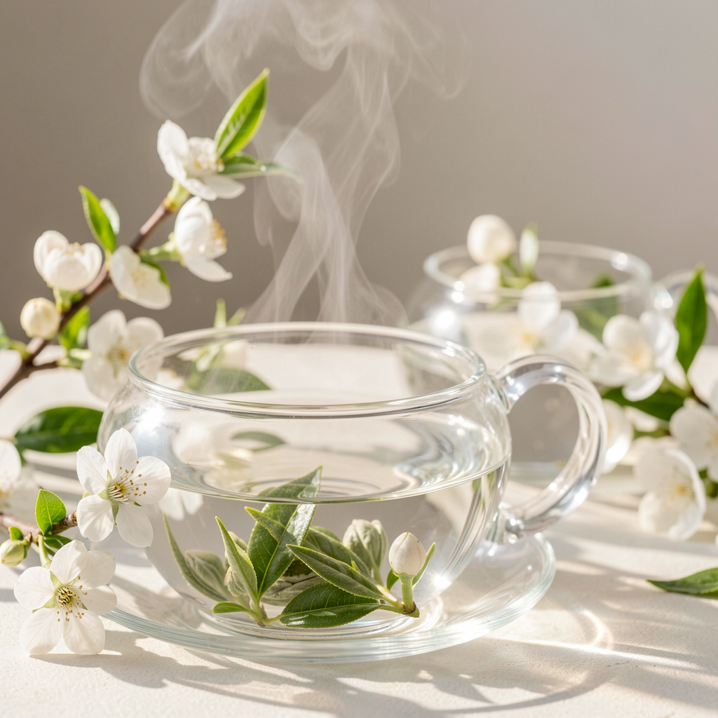 Editorial close-up of delicate tea buds