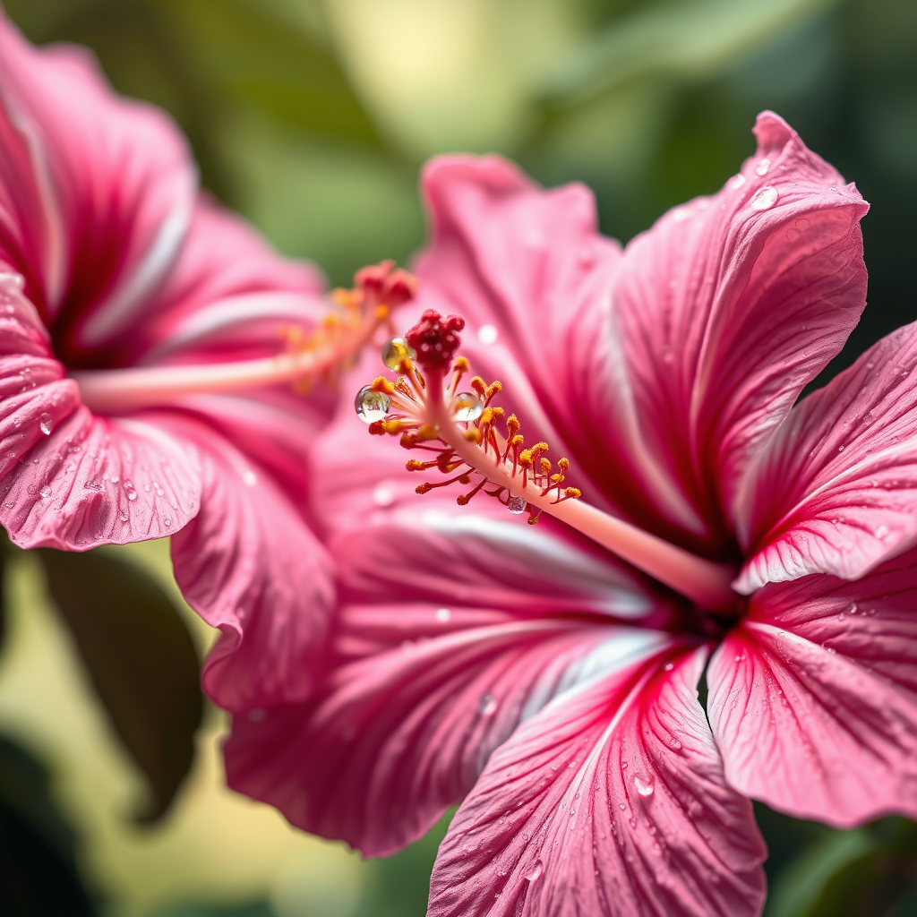 Vibrant hibiscus blossoms