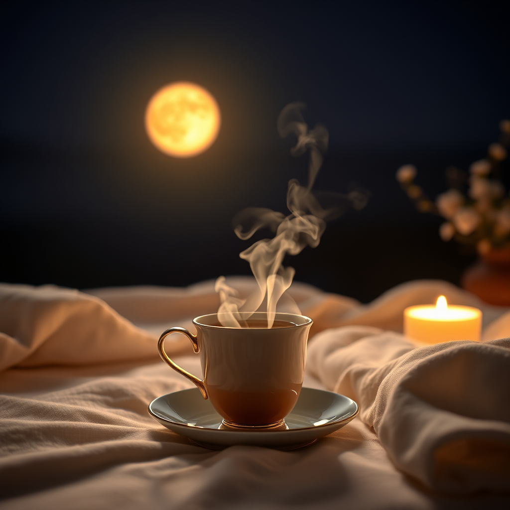 Moonlit Tea Scene