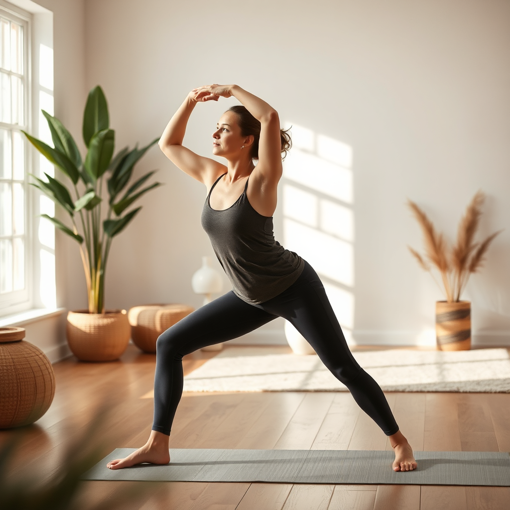 Gentle stretch in a modern wellness space