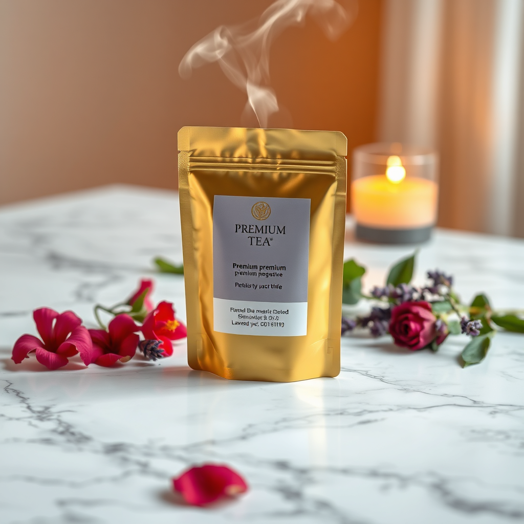 Relax and Revive tea pouch scene