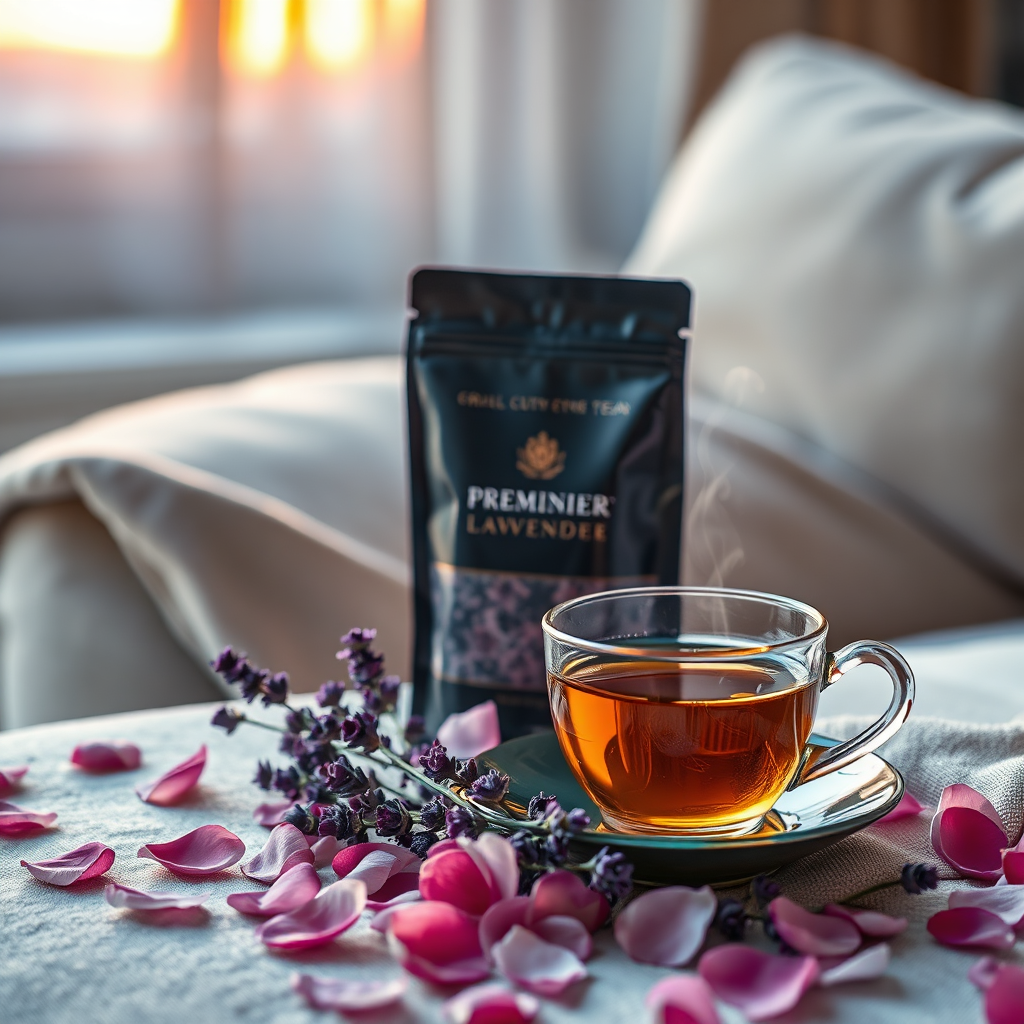 Sunset Sereni-Tea pouch scene