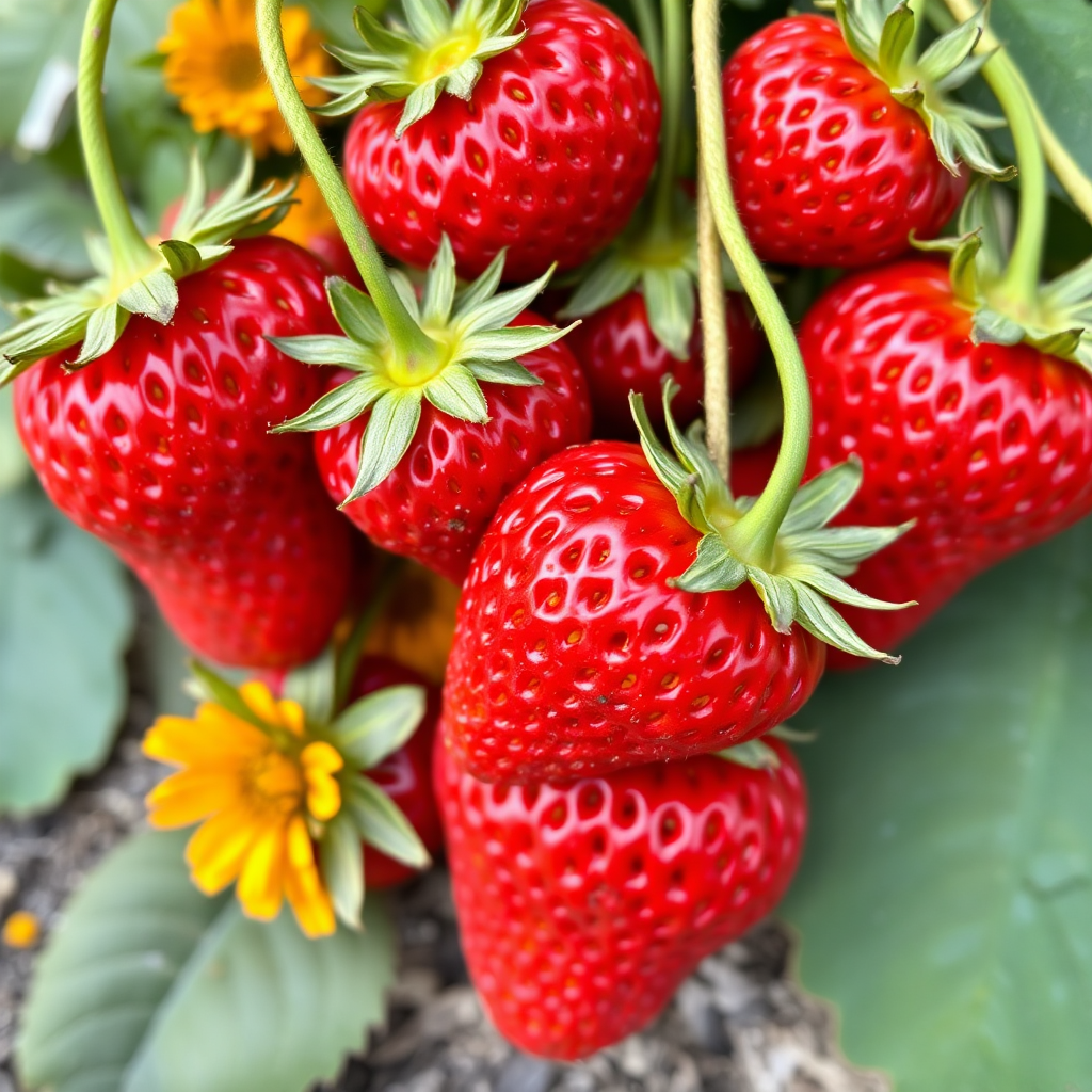 Strawberry and marigold